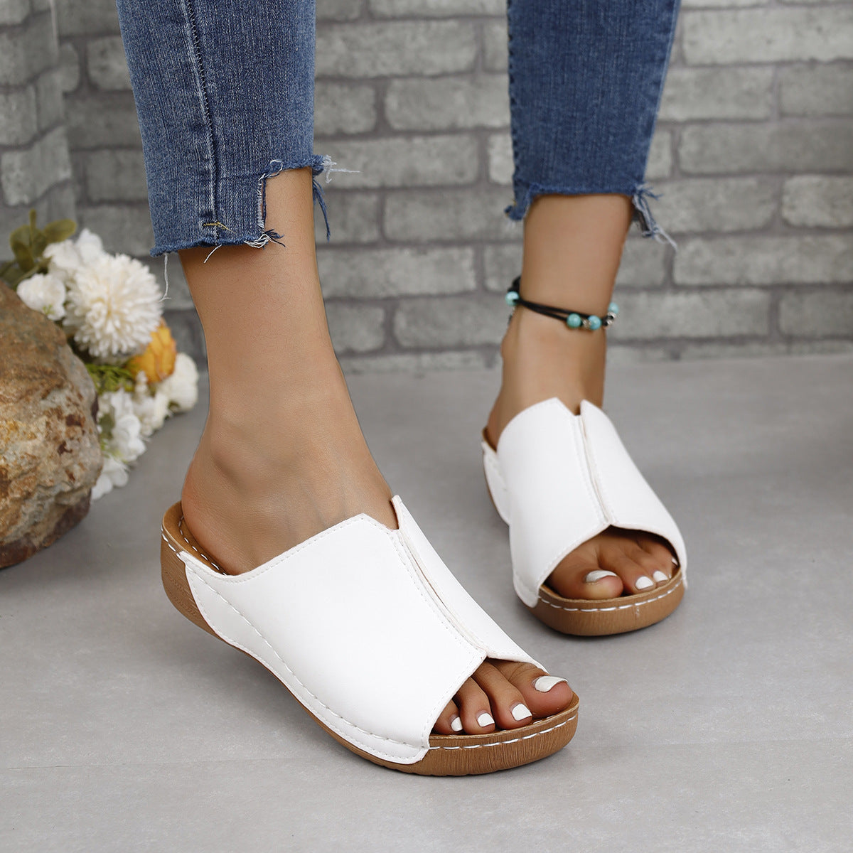 PU Leather Open Toe Sandals 