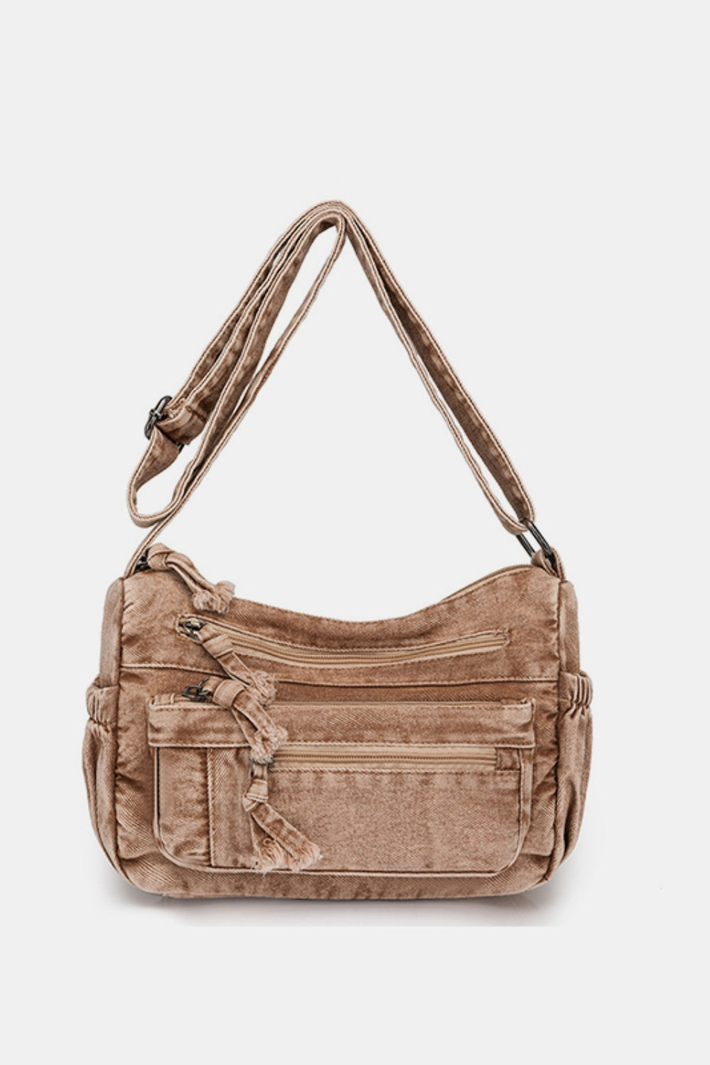 Adjustable Strap Denim Crossbody Bag 