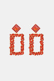 Square Shape Glass Stone Dangle Earrings 