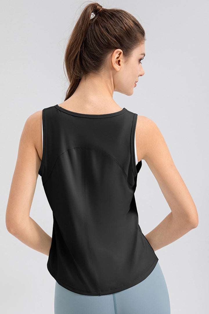 Wide Strap Round Neck Active Tank 
