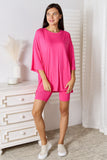 Basic Bae Full Size Soft Rayon Three-Quarter Sleeve Top and Shorts Set 