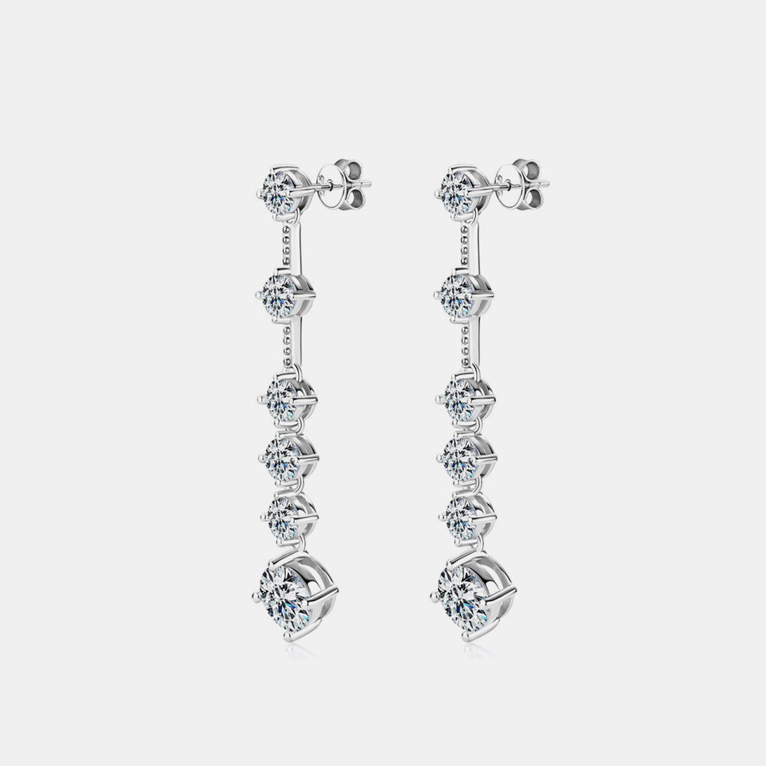 4 Carat Moissanite 925 Sterling Silver Earrings 