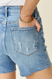 Judy Blue Full Size High Waist Rhinestone Decor Denim Shorts 