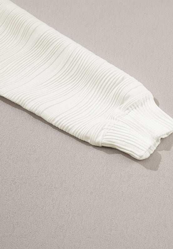 Texture Round Neck Long Sleeve Sweatshirt 