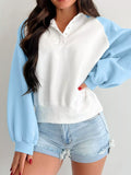 Color Block Snap Buttons Sweatshirt 