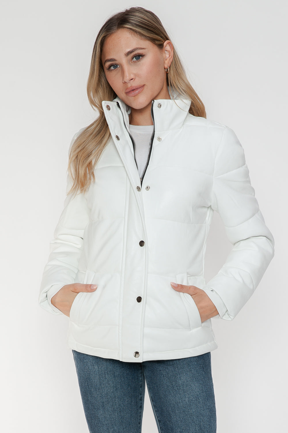 YMI Pocketed Zip Up Turtleneck Puffer Jacket 