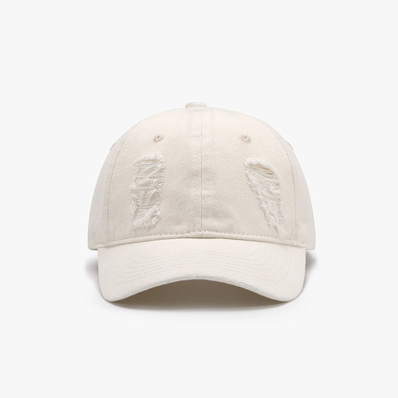 Distressed Cotton Baseball Cap 