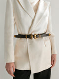 Double Buckle PU Leather Belt 