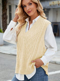 Cable Knit V-Neck Sweater Vest 