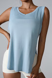 Slit Round Neck Active Tank 