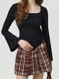 Square Neck Flare Sleeve T-Shirt 