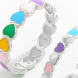 925 Sterling Silver Drip Oil Heart Ring 