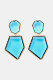 Geometrical Shape Zinc Alloy Frame Resin Dangle Earrings 