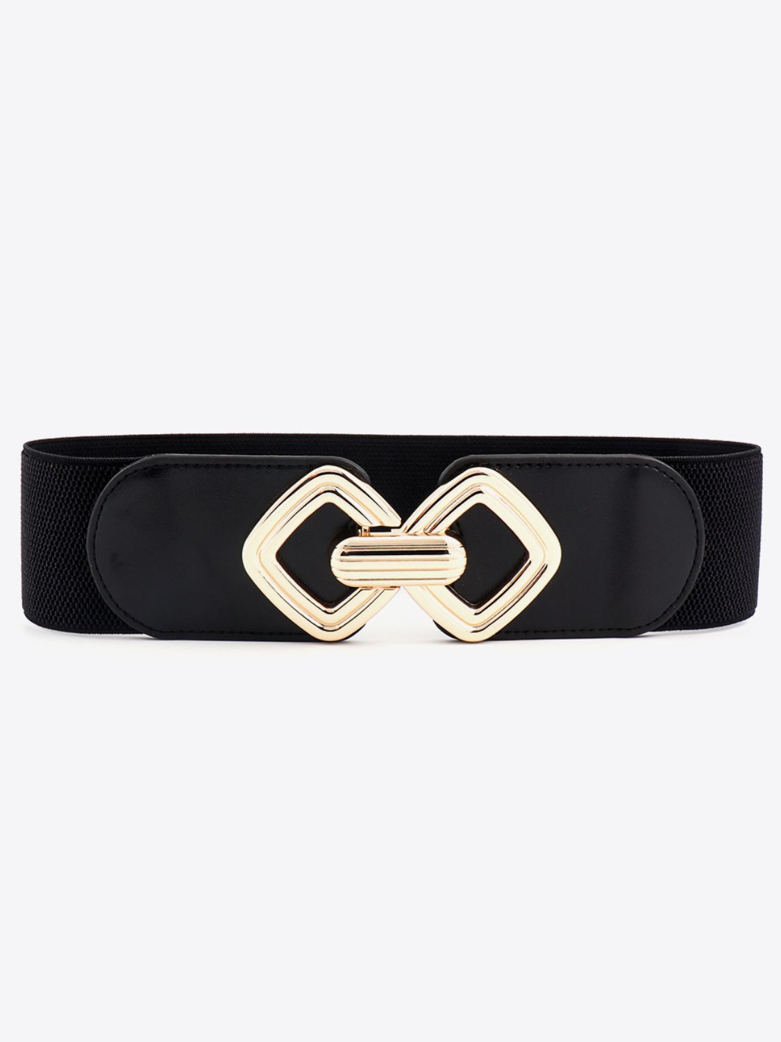 Geometric Buckle Elastic Wide Belt 