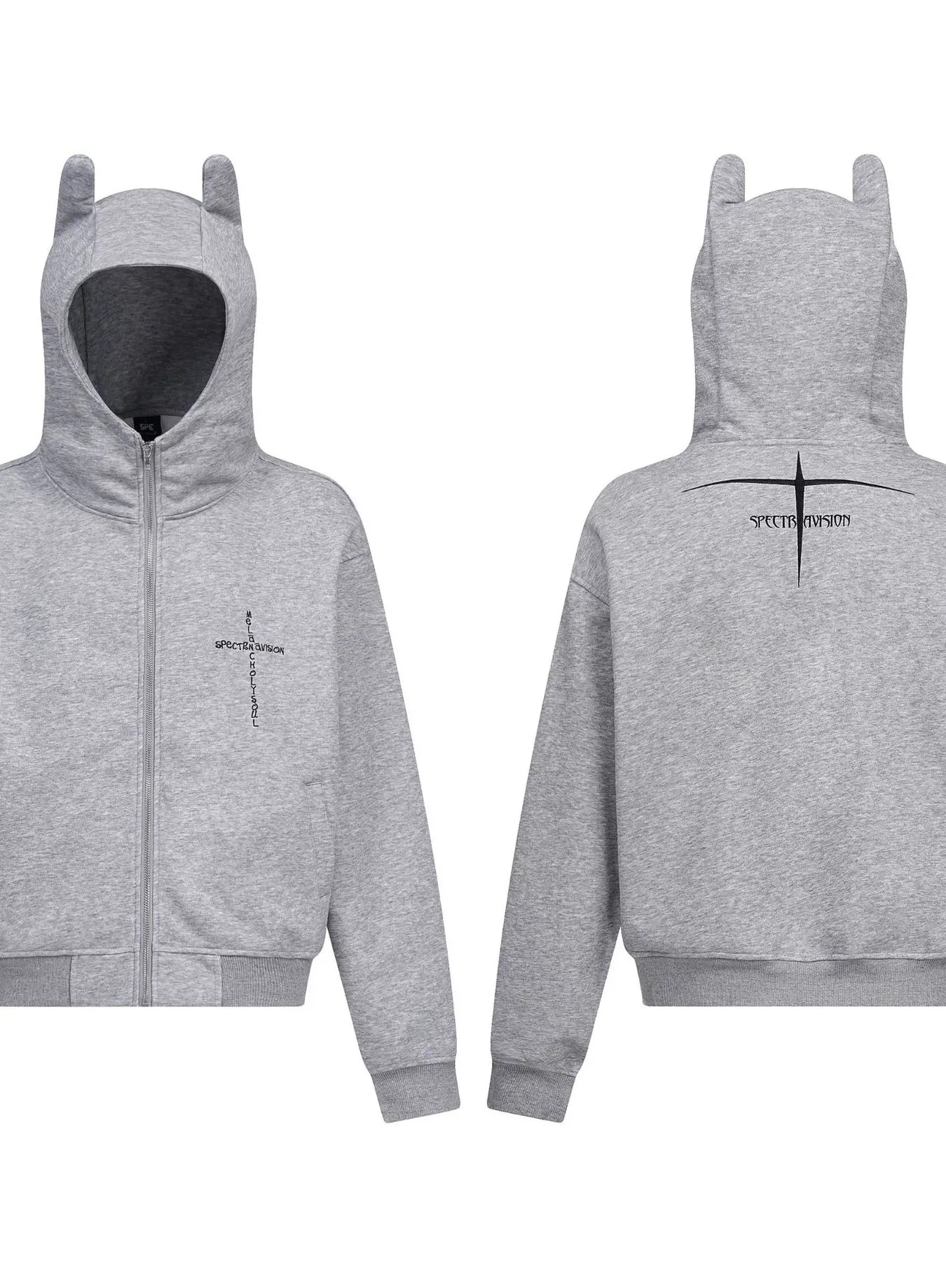 Men's Devil Horn Zip-Up Hoodie 