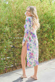 And The Why Floral Kimono Open Front Longline Cardigan 