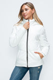 How Dare U Pocketed Zip Up Puffer Jacket with Removable Hood 