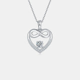 Moissanite 925 Sterling Silver Heart Necklace 
