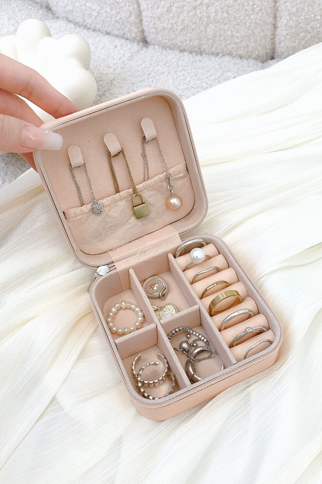 PU Leather Square Jewelry Box 