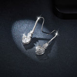 5.44 Carat 925 Sterling Silver Moissanite Heart Drop Earrings 