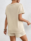Texture Round Neck Top and Shorts Lounge Set Lingerie & Nightwear