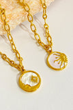 Round Pendant Stainless Steel Necklace 