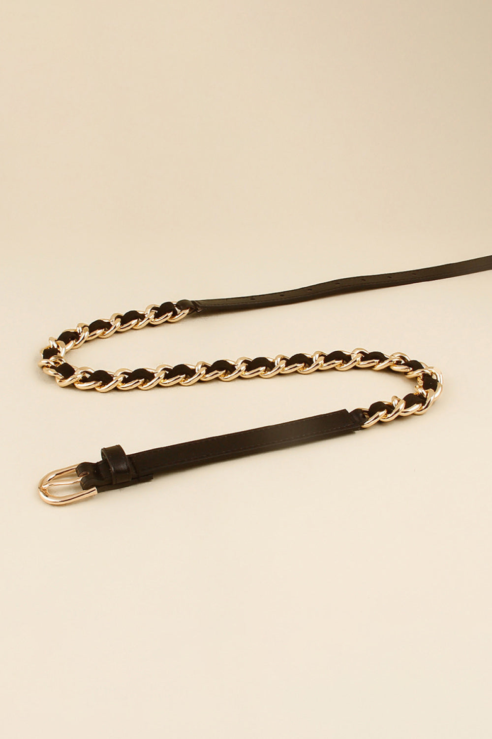 PU Chain Skinny Belt 