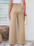 Elastic Waist Wide Leg Pants Pants
