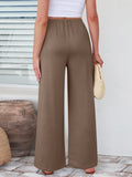 Elastic Waist Wide Leg Pants Pants