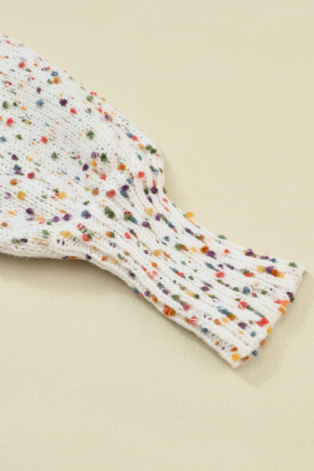 Confetti Round Neck Long Sleeve Sweater 