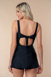 White Birch Full Size Sleeveless Tie Back Performance Knit Swim Dress 