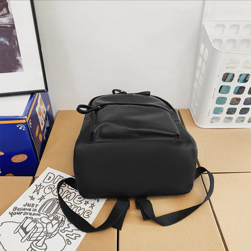 PU Leather Zip Backpack Bag 