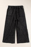 Plus Size Drawstring Wide Leg Pants 