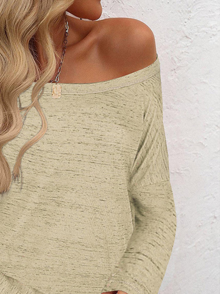 Full Size Heathered Long Sleeve Top 