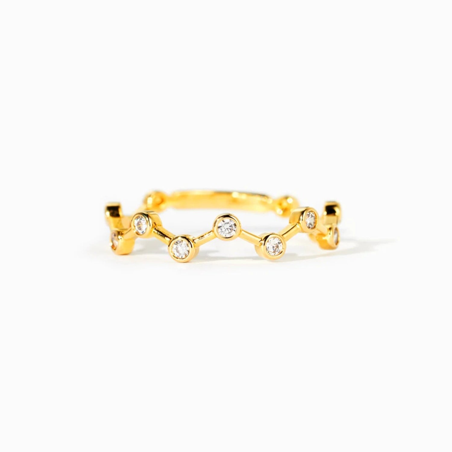 18K Gold-Plated 925 Sterling Silver Zircon Ring 