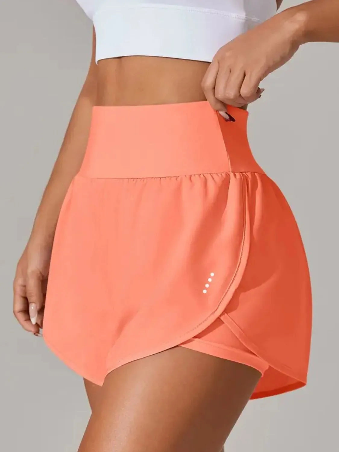 Pocketed High Waist Active Shorts 