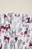 Printed Collared Neck Long Sleeve Top and Shorts Lounge Set Lingerie & Nightwear