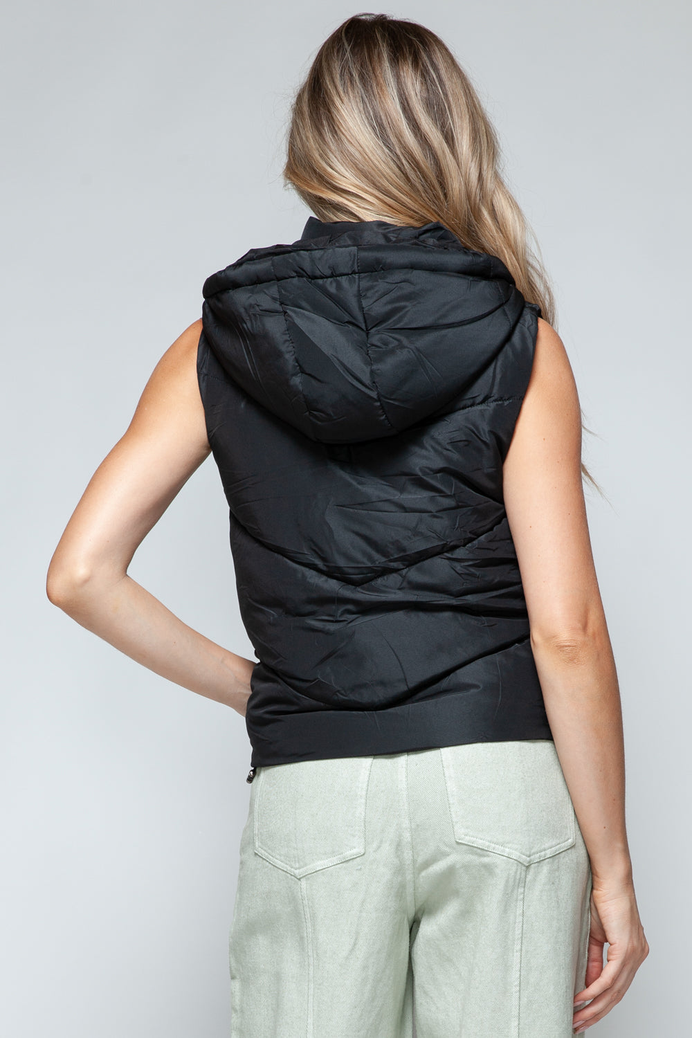 Snobbish Zip Up Quilted Hooded Vest 