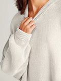 Double Take Side Slit Round Neck Long Sleeve Sweater 