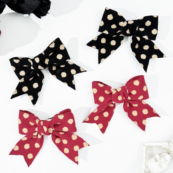 2-Piece Polka Dot Bow Hair Clip 