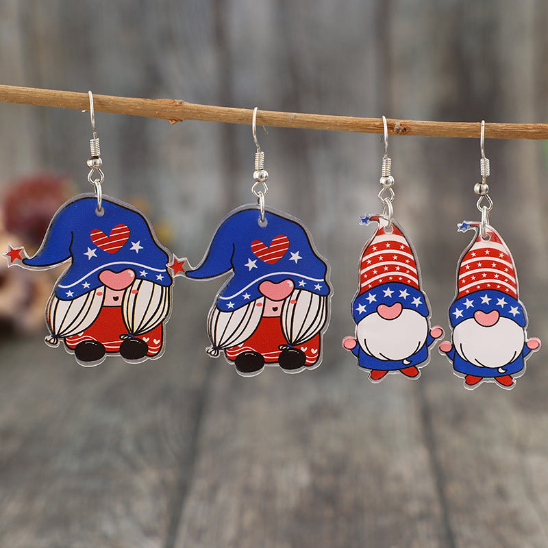 2 Pair Acrylic Gnome Earrings 