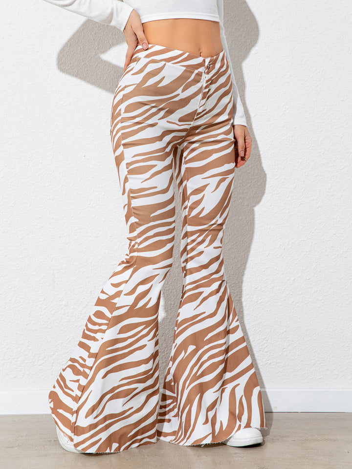 Floral High Waist Flare Leg Pants 