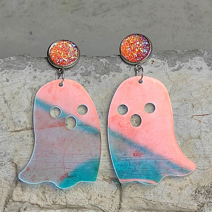 Ghost Shape Acrylic Dangle Earrings 