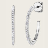 Inlaid Moissanite 925 Sterling Silver C-Hoop Earrings 