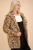 VERY J Fuzzy Leopard Long Sleeve Hooded Jacket 