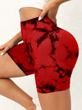 Tie-Dye High Waist Active Shorts 