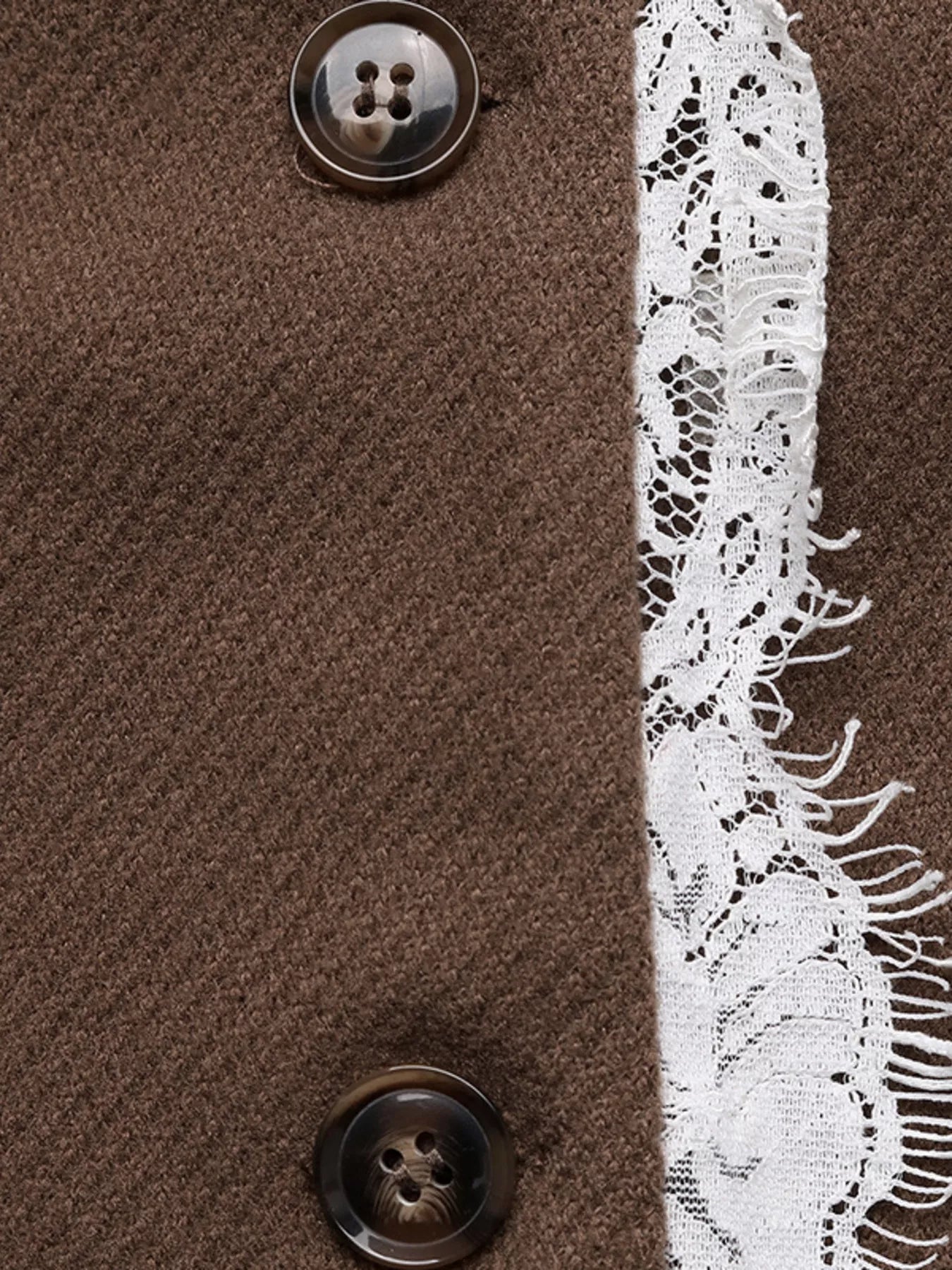 Lace Detail Button Up Blazer 