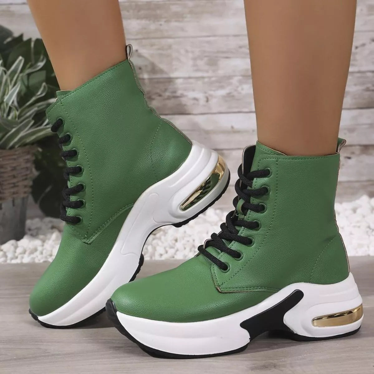 Lace Up Platform Ankle Boots 