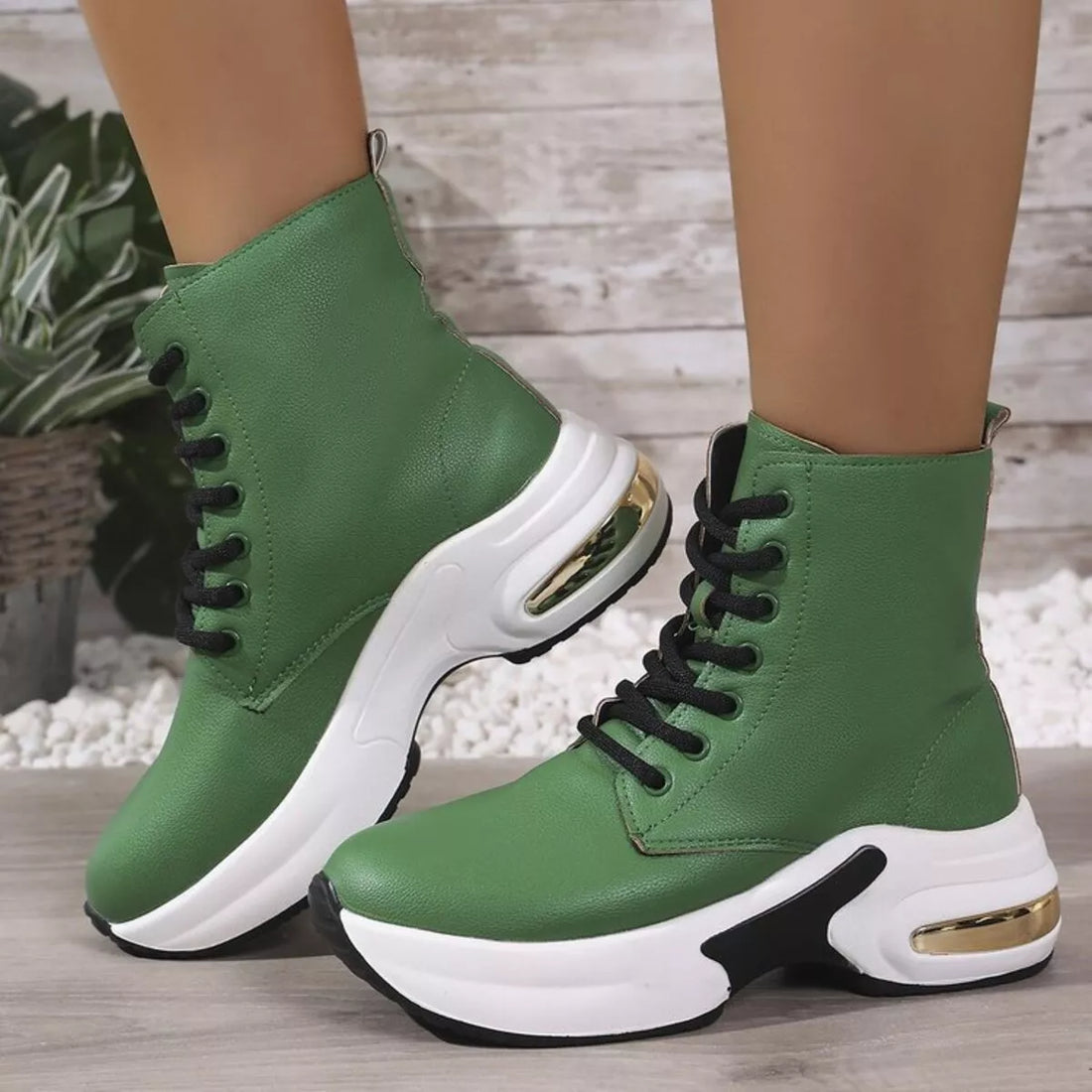 Lace Up Platform Ankle Boots 