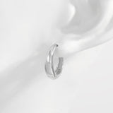 925 Sterling Silver Huggie Earrings 